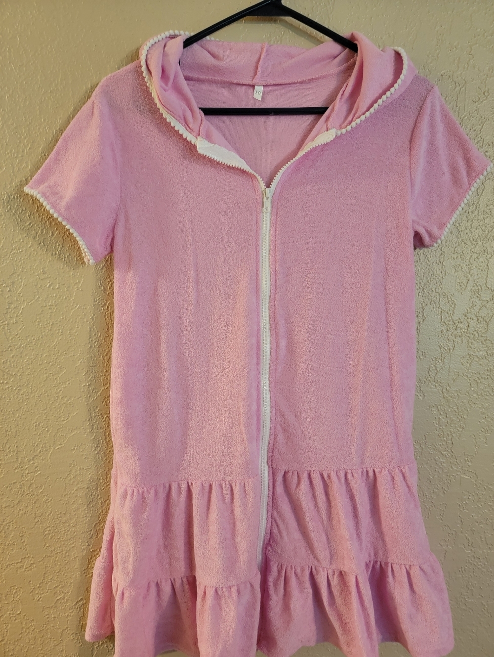 Children's Pink Hooded Zip-Up Swim Coverup
